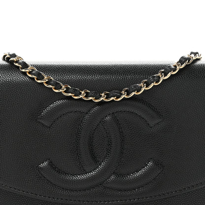 Chanel Caviar Timeless CC Wallet On Chain WOC Black 9 of 12
