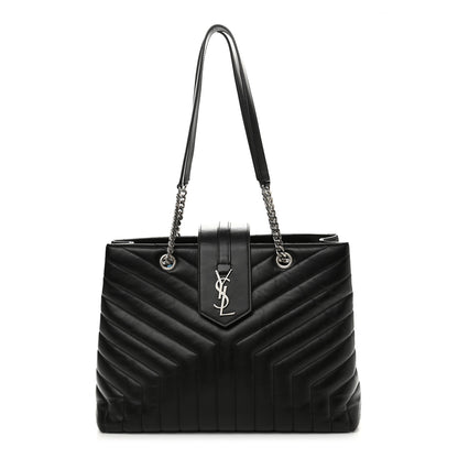 Saint Laurent Calfskin Y Quilted Monogram Large Loulou Shopper Black 1 of 11