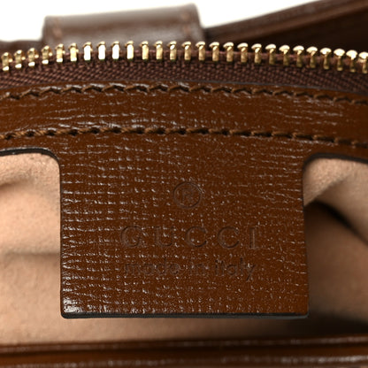 Gucci GG Supreme Monogram Azalea Calfskin Web Small Jackie 1961 Hobo Beige Ebony Brown Sugar 6 of 11