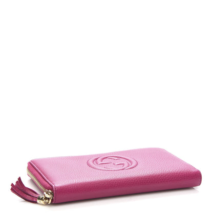 Gucci Pebbled Calfskin Soho Zip Around Wallet Bright Bougainvillea 4 of 9