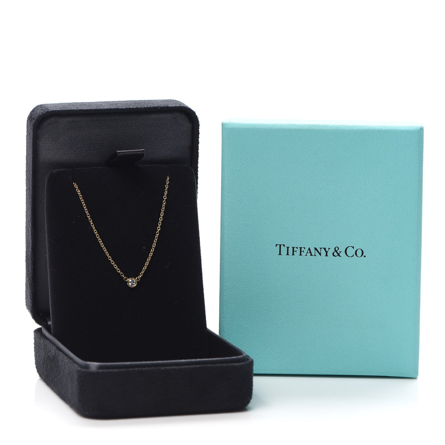 Tiffany 18K Yellow Gold Diamond .05ct Elsa Peretti Diamonds by the Yard Pendant Necklace 7 of 7