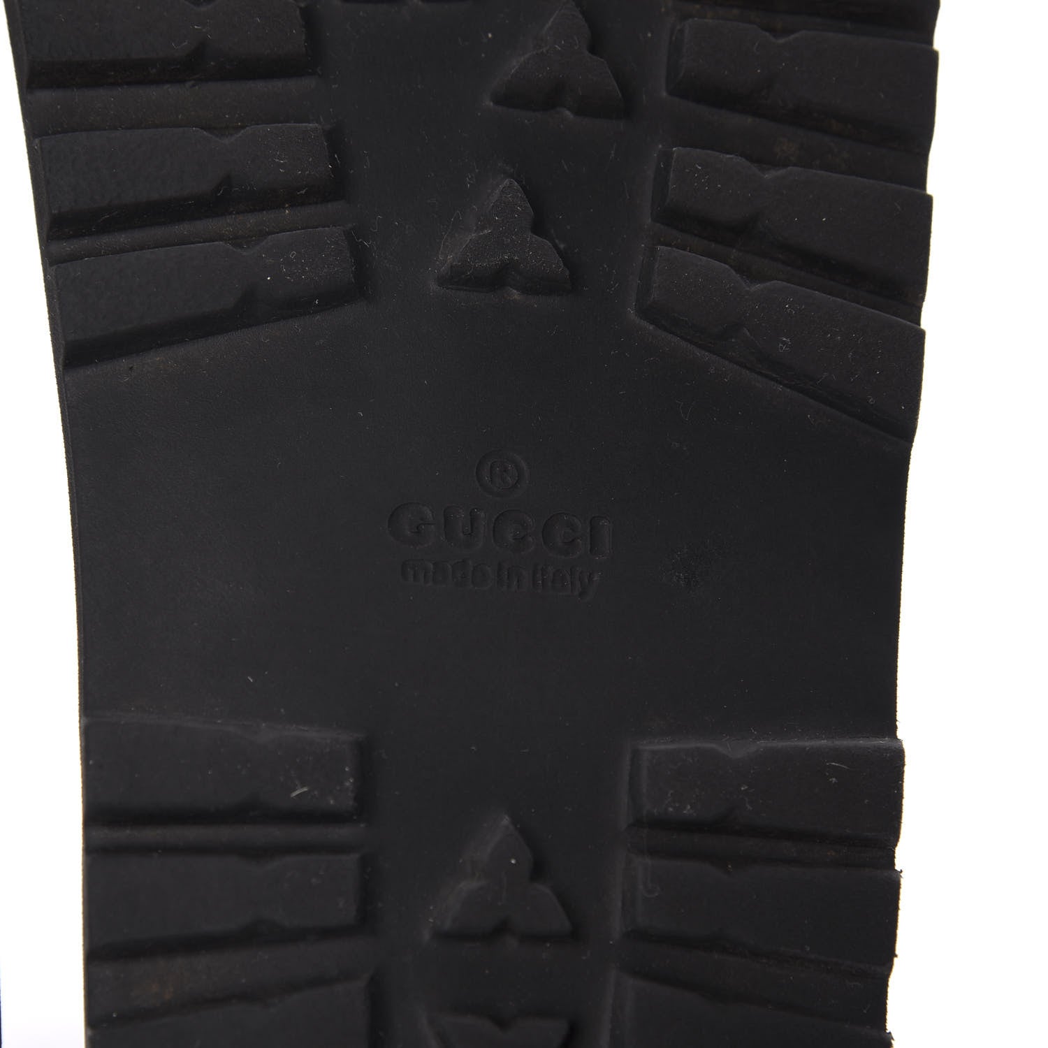 Gucci Rubber Web Mens Lug Sole Slide Sandals 7 Black Green Red 8 of 8