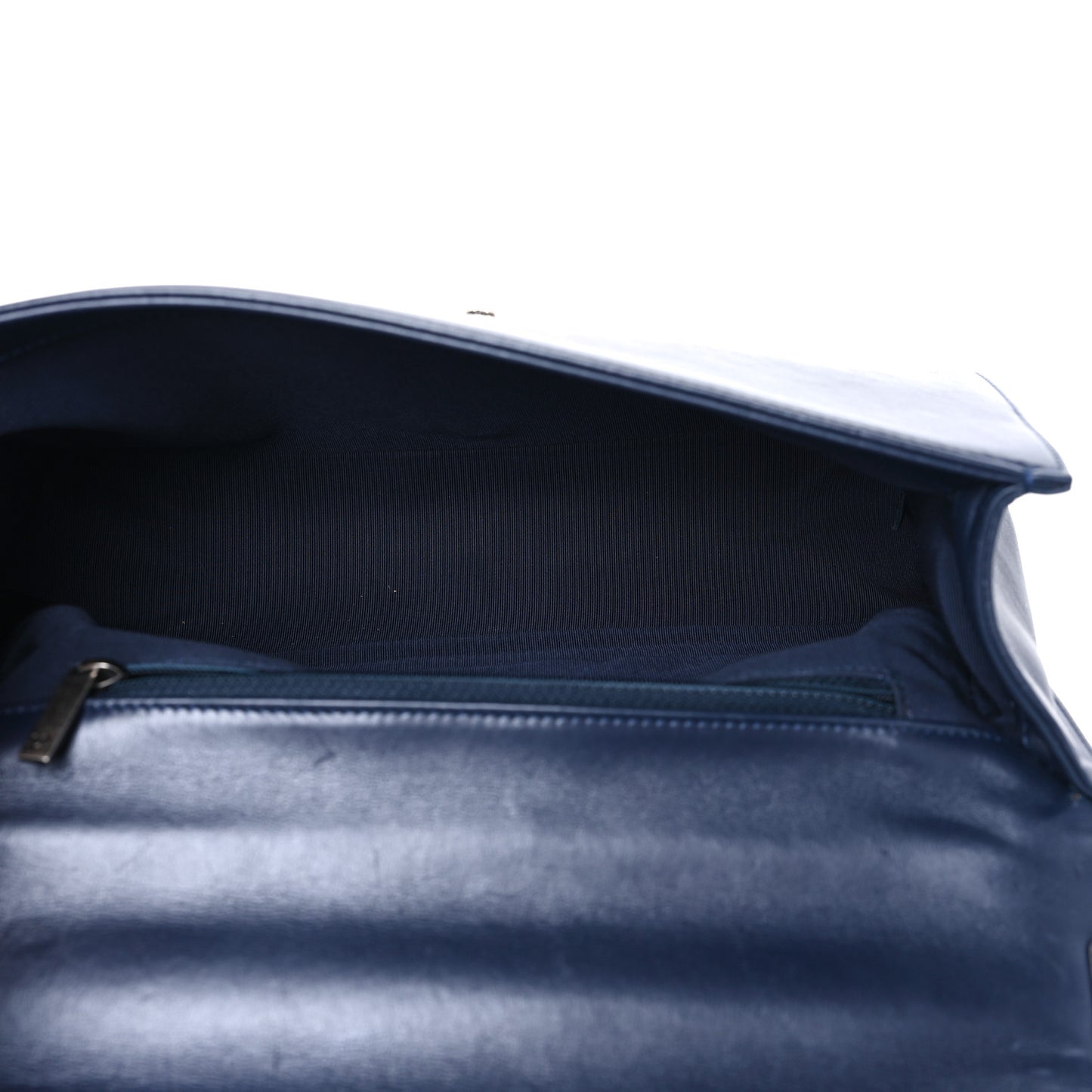 Lambskin Quilted New Medium Boy Flap Dark Navy Blue