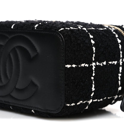 Chanel Tweed Pearl Crush Small Vanity Case With Chain  Black White 10 of 10