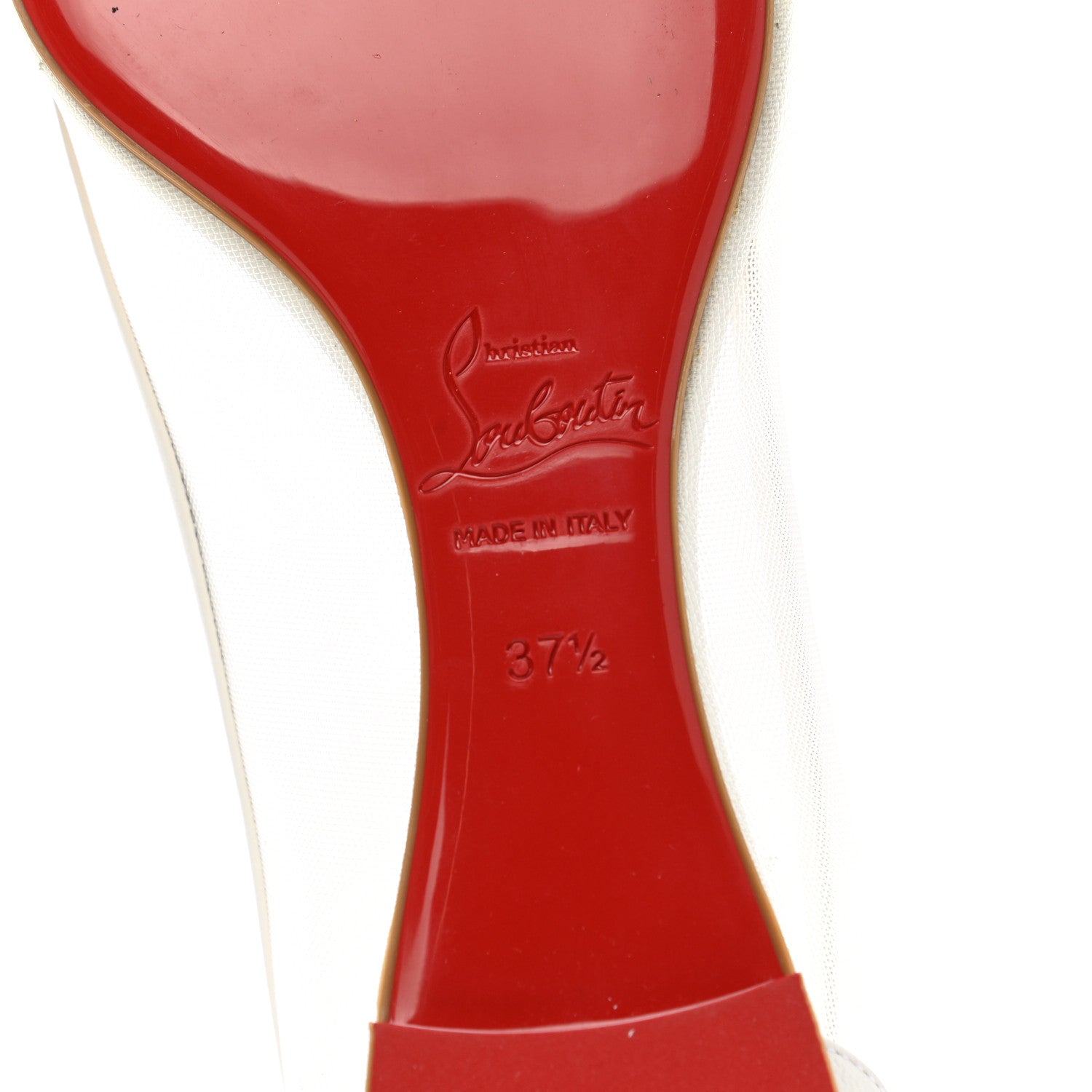 Christian Louboutin Kid Rete Galativi Flats 37.5 Version Bianco 6 of 11