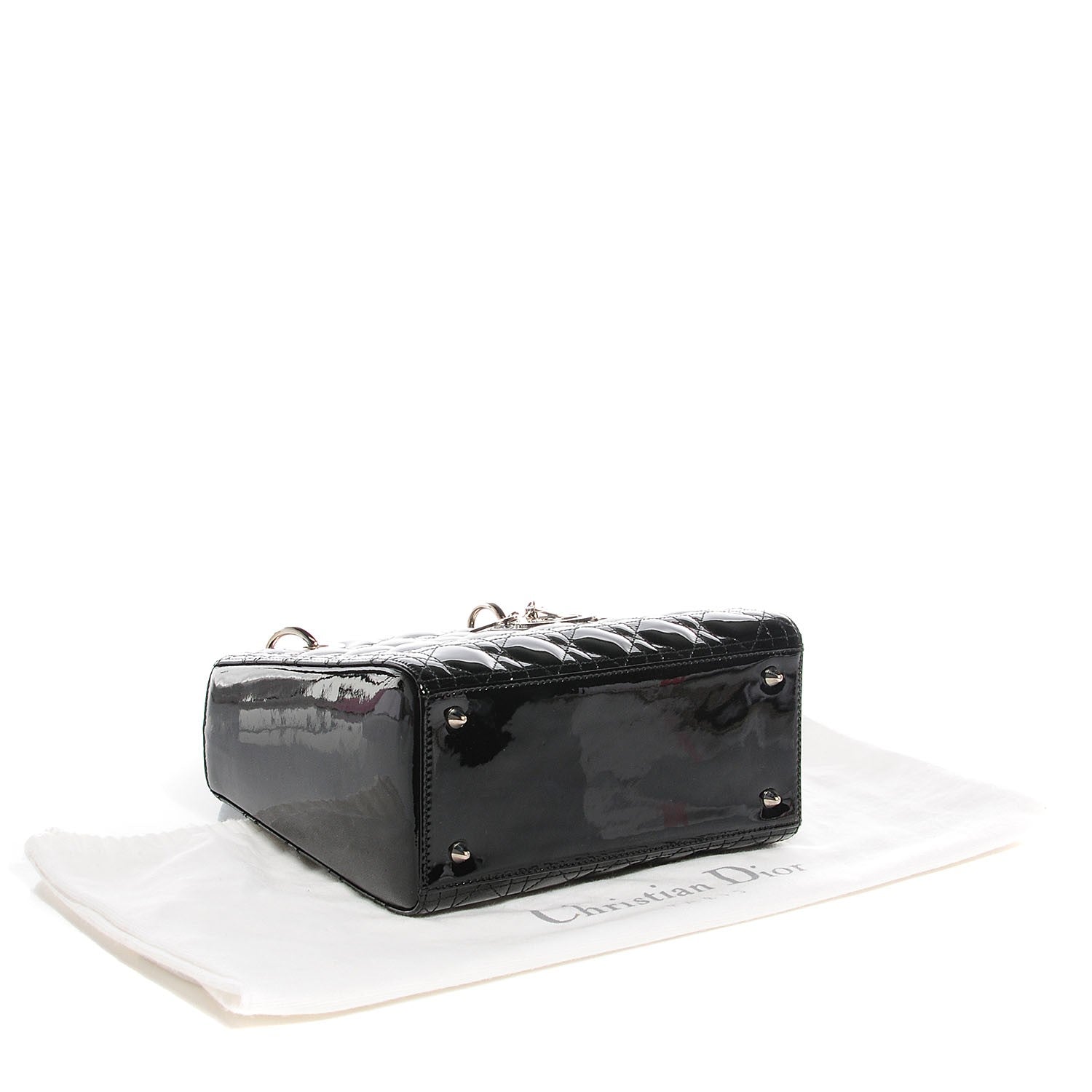 Christian Dior Patent Cannage Medium Lady Dior Black 4 of 8