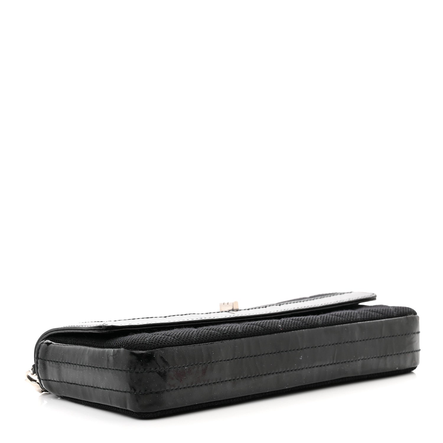 Chanel Jersey Patent Quilted 2.55 Reissue East West Flap Black 4 of 13