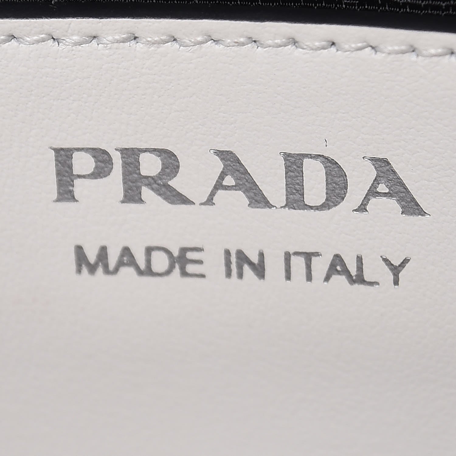 Prada City Calfskin Racing Logo Bowler White Black 7 of 9