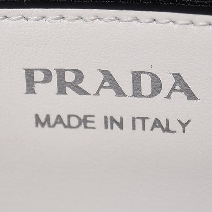Prada City Calfskin Racing Logo Bowler White Black 7 of 9