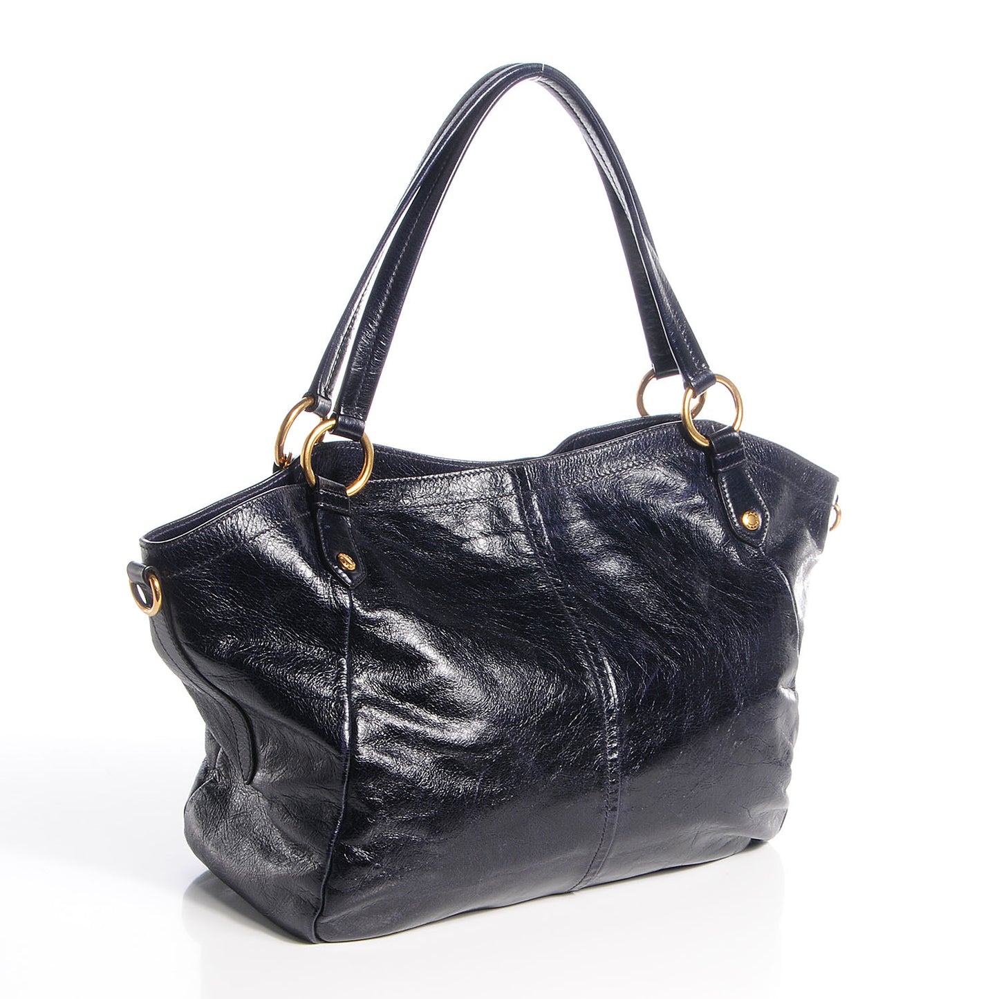 Vitello Shine Tote Zaffiro