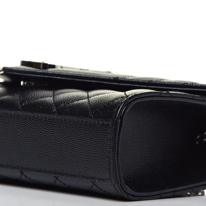 Saint Laurent Grain De Poudre Textured Mixed Matelasse Triquilt Small Monogram Satchel Black 8 of 8