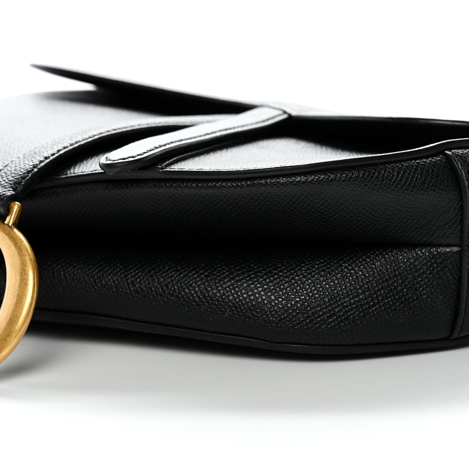 Christian Dior Grained Calfskin Saddle Bag Black 9 of 11
