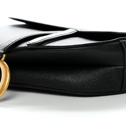 Christian Dior Grained Calfskin Saddle Bag Black 9 of 11