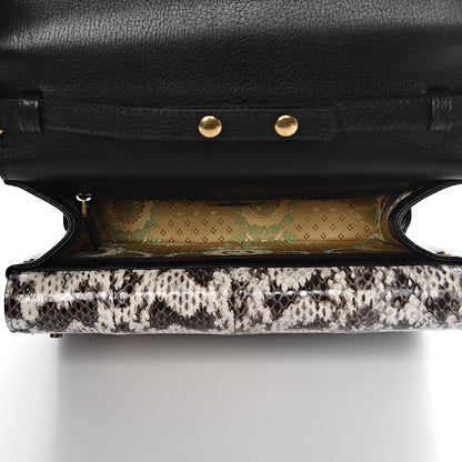 Gucci Calfskin Snakeskin Studded Small Ottilia Top Handle Bag Black 8 of 12