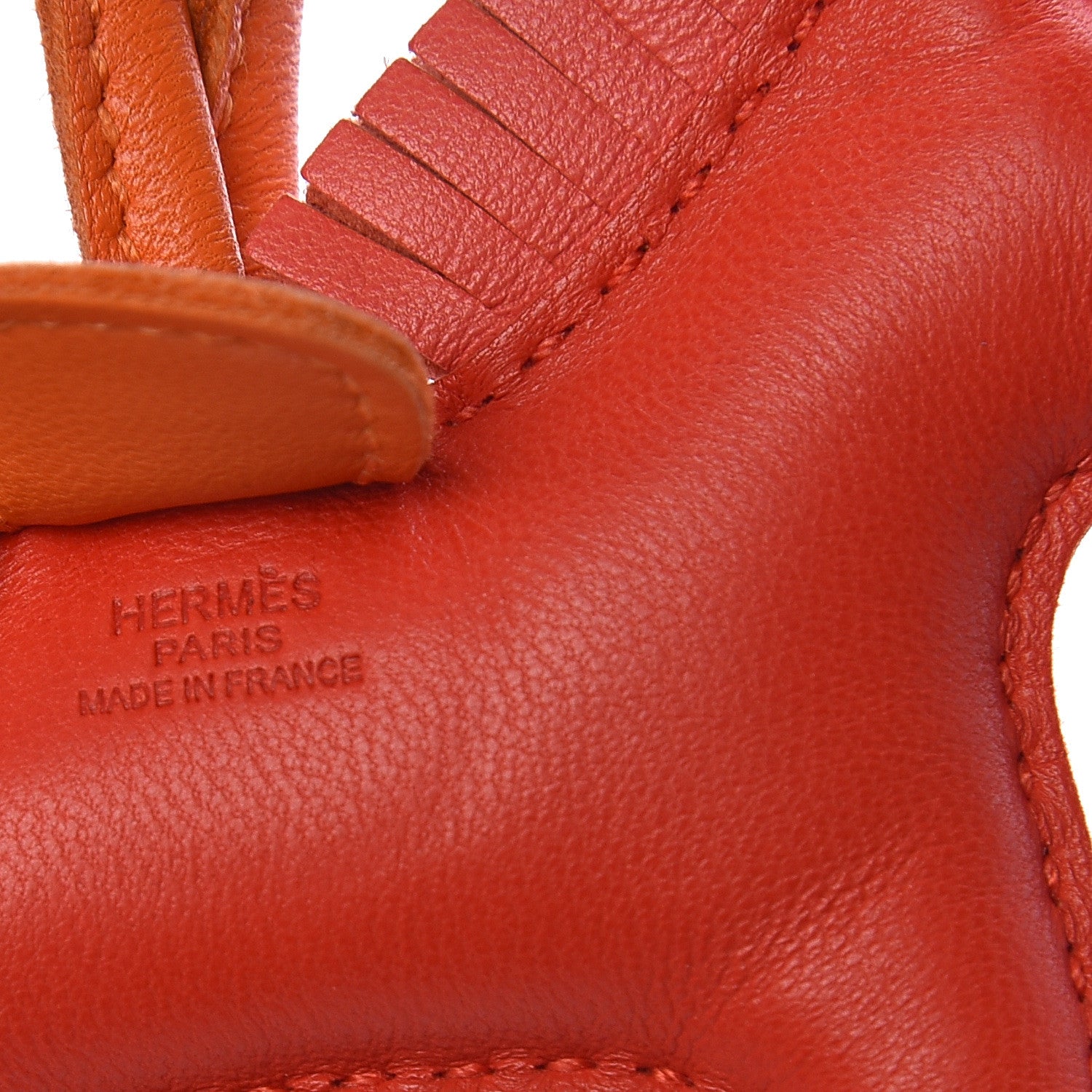 Hermes Milo Lambskin Grigri Rodeo Horse Bag Charm PM Rouge Rose Indien Jaipur Feu 3 of 4