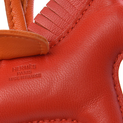 Hermes Milo Lambskin Grigri Rodeo Horse Bag Charm PM Rouge Rose Indien Jaipur Feu 3 of 4