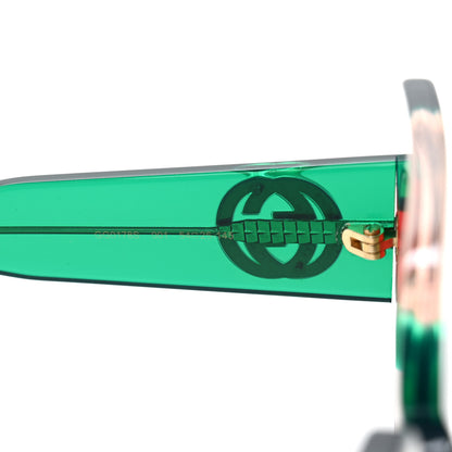 Gucci Acetate Square Web Frame GG0178S Sunglasses Green Red 6 of 9