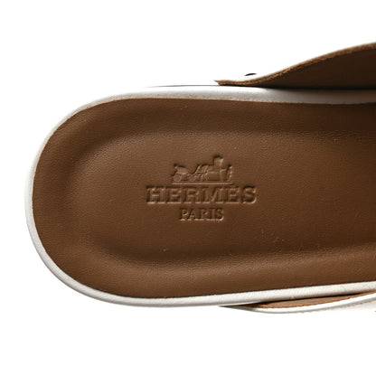 Hermes Calfskin Carlotta Mules 39 White 7 of 8