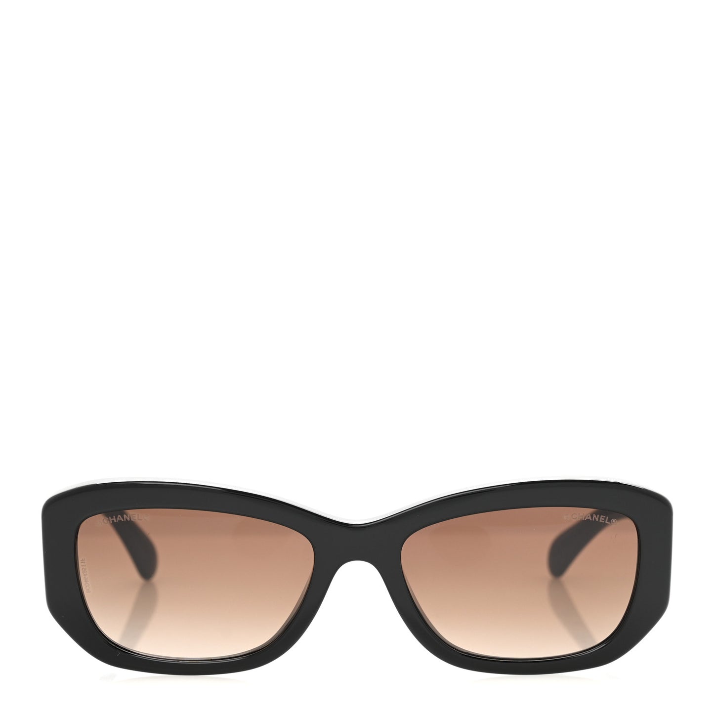 Acetate Rectangle Sunglasses 5493-A Black Brown
