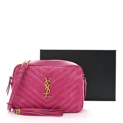 Saint Laurent Suede Matelasse Monogram Lou Camera Bag Rose 13 of 13