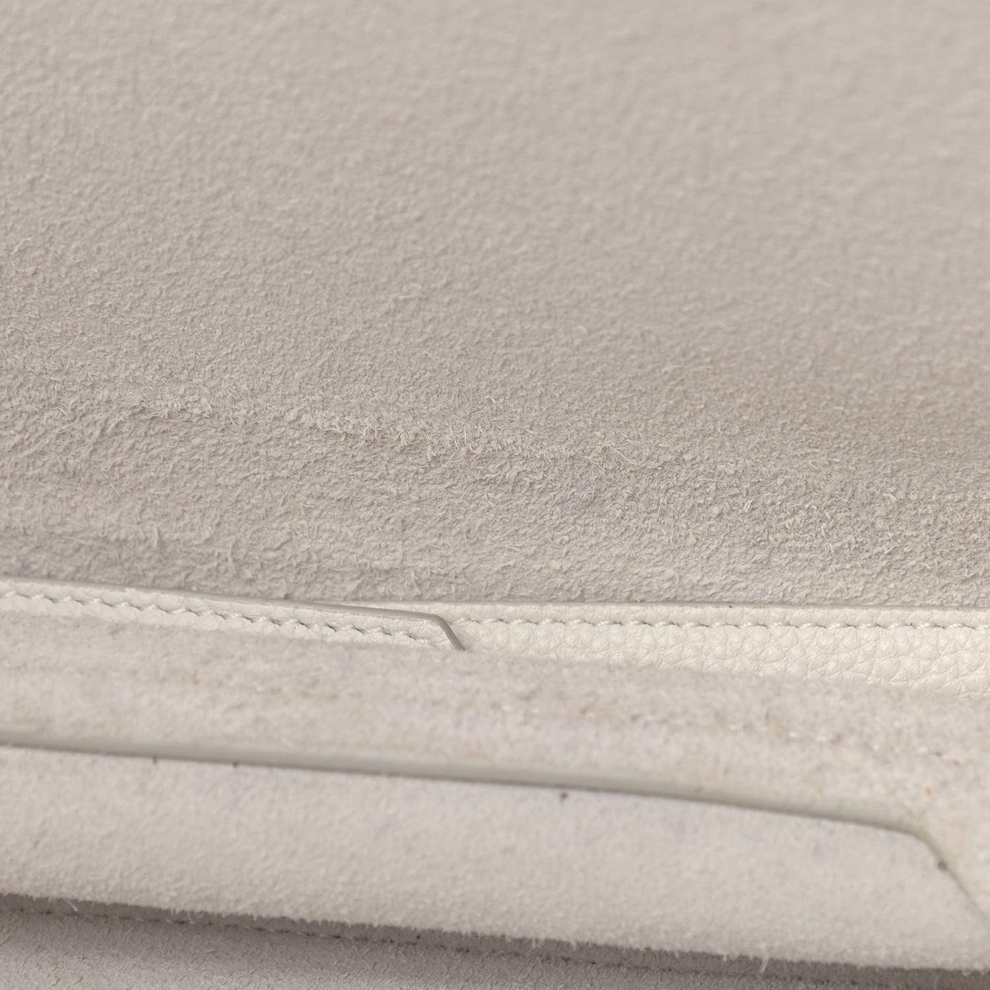 Baby Grained Calfskin Small Tri-Fold Bag White