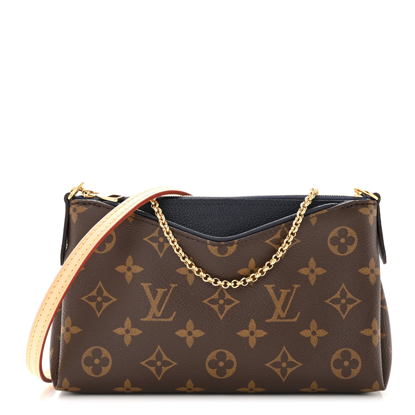 LOUIS VUITTON Monogram Pallas Clutch Blue Marine