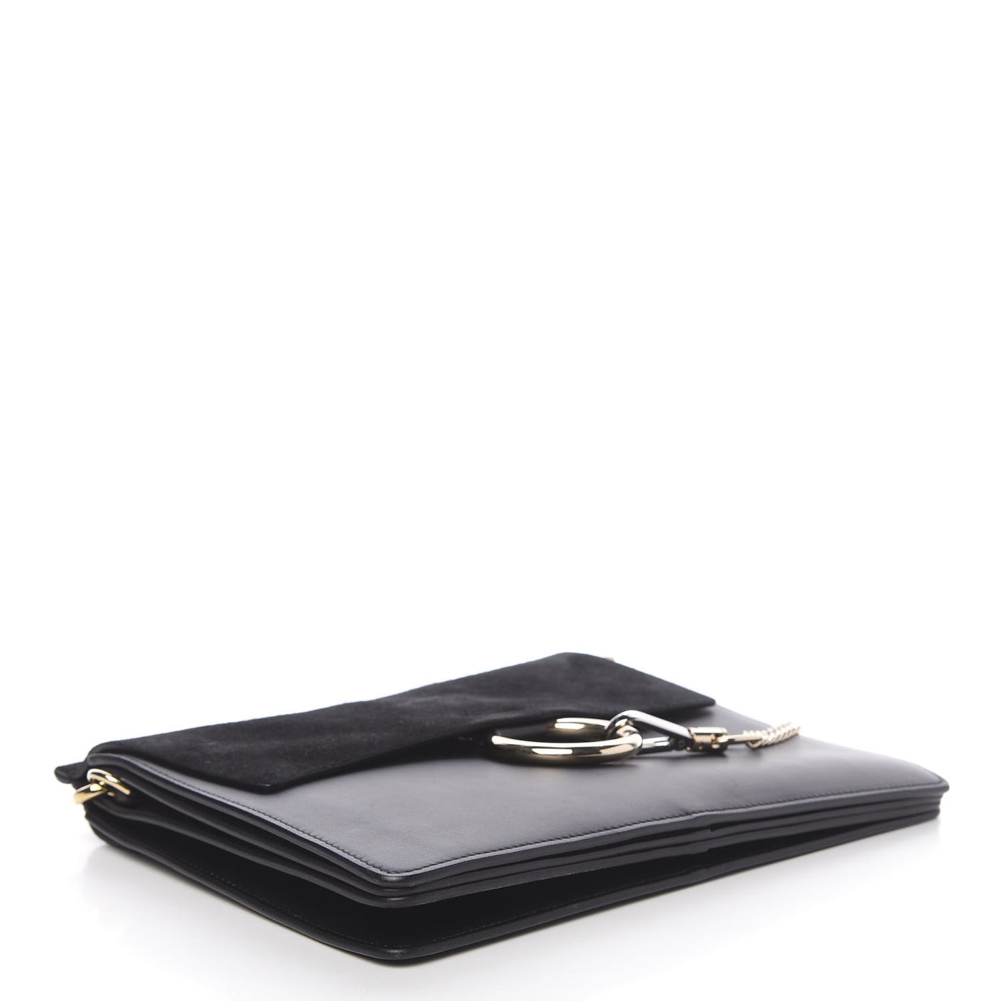 Suede Calfskin Medium Faye Shoulder Bag Black
