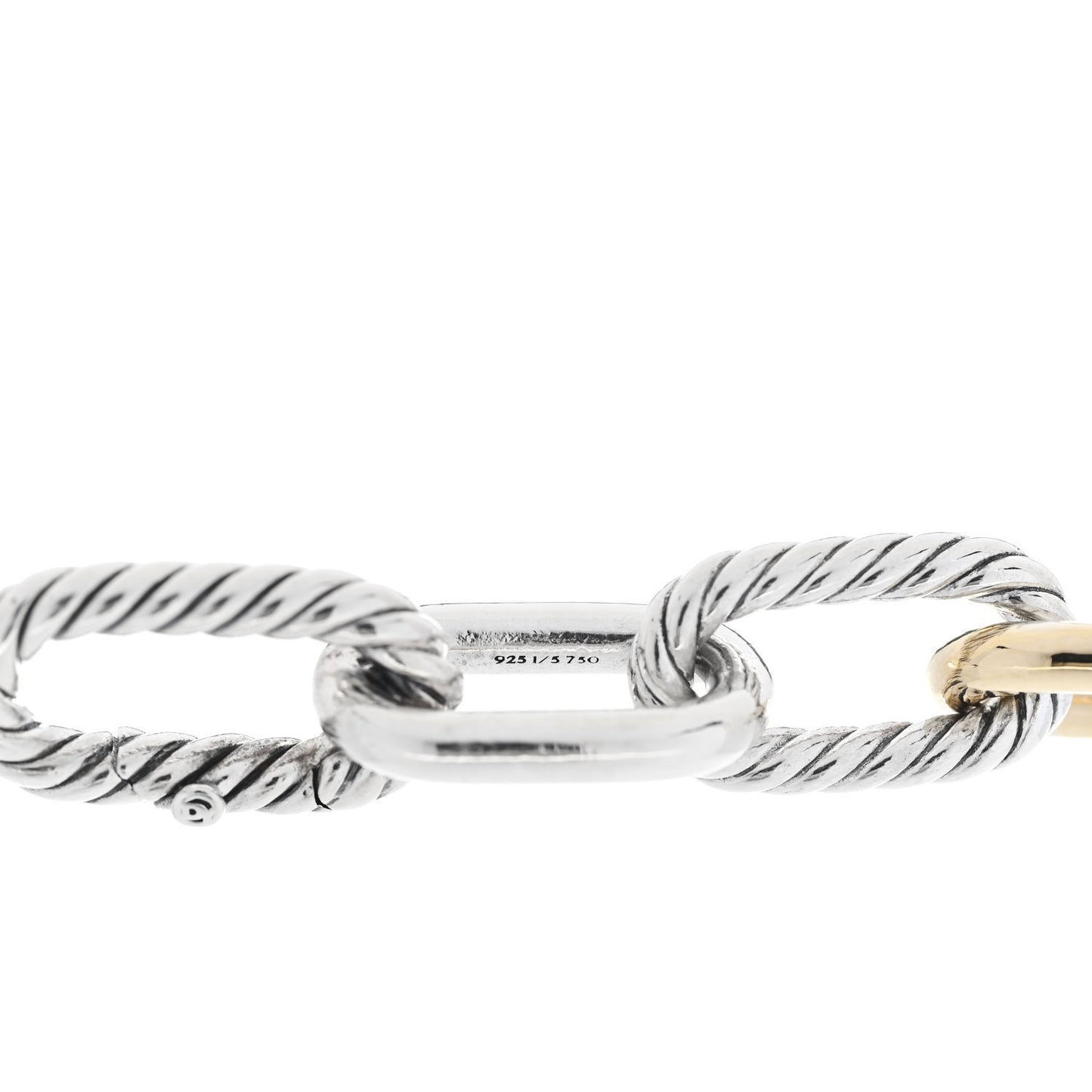 Sterling Silver 18K Yellow Gold 11mm DY Madison Link Chain Bracelet