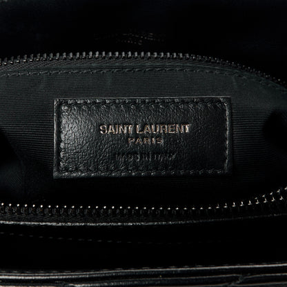 Saint Laurent SAINT LAURENT Calfskin Y Quilted Monogram Monochrome Medium Loulou Chain Satchel Black 7 of 14