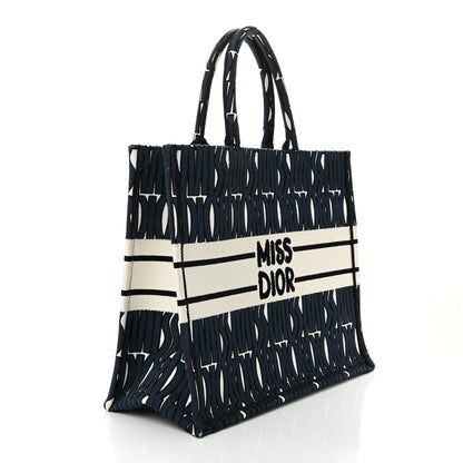 Christian Dior Canvas Embroidered Medium Miss Dior Graffiti Book Tote White Deep Blue 3 of 11