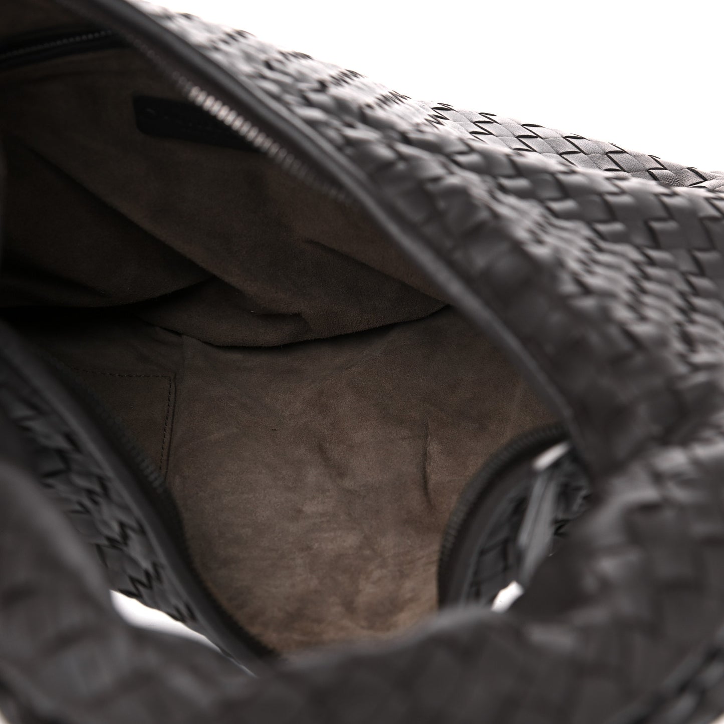 Nappa Intrecciato Small Veneta Hobo Ebano