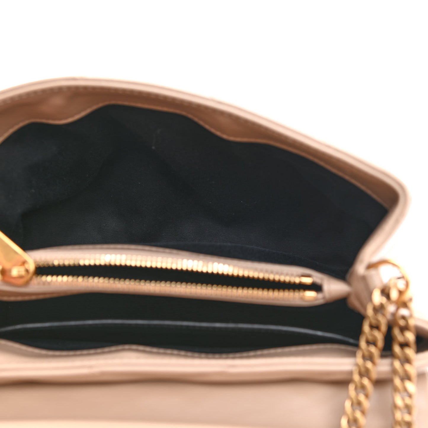 Calfskin Y Quilted Monogram Small Loulou Chain Satchel Dark Beige