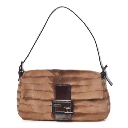 Fendi Calf Hair Zebra Print Baguette Brown 1 of 15