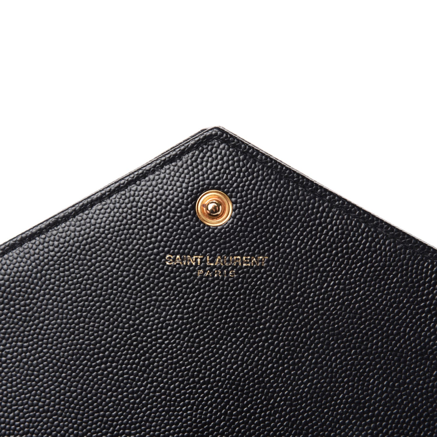 Saint Laurent Grain De Poudre Matelasse Chevron Monogram Chain Wallet Black 8 of 11