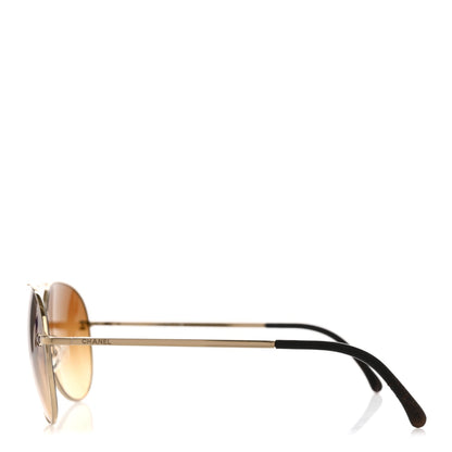 Chanel Aviator CC Sunglasses 4189-T-Q Gold 3 of 10