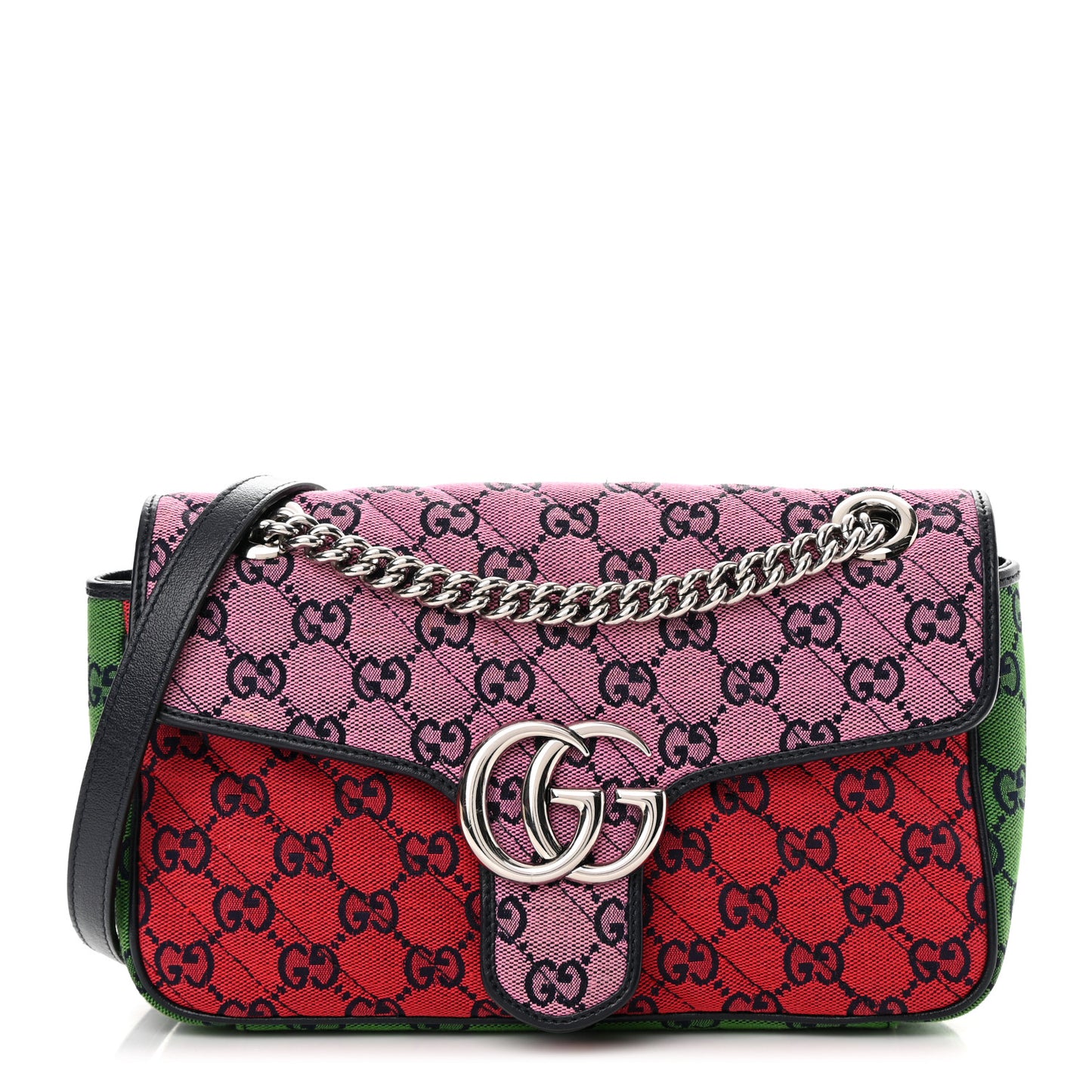 Monogram Multicolor Matelasse Diagonal Small GG Marmont Shoulder Bag Pink Blue Red Yellow Green