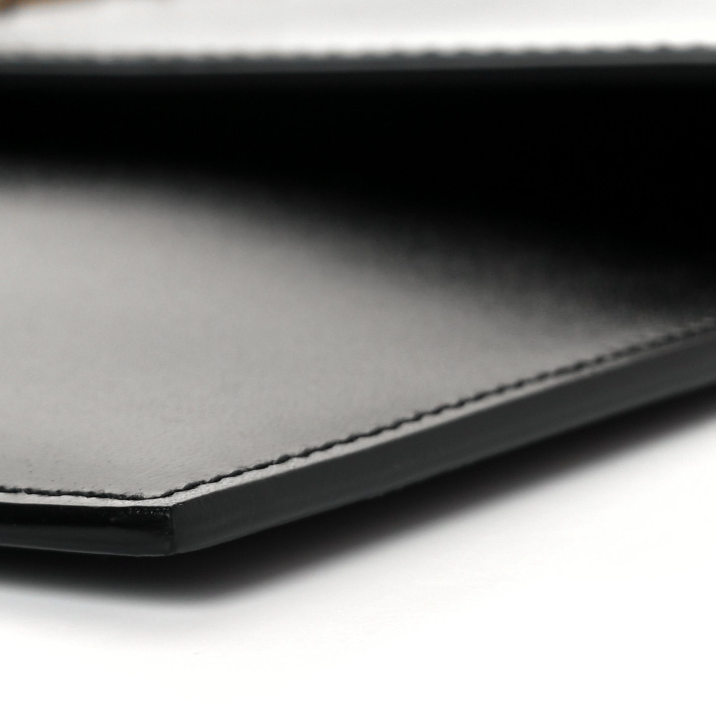 Smooth Shiny Calfskin Monogram Uptown Baby Pouch Black