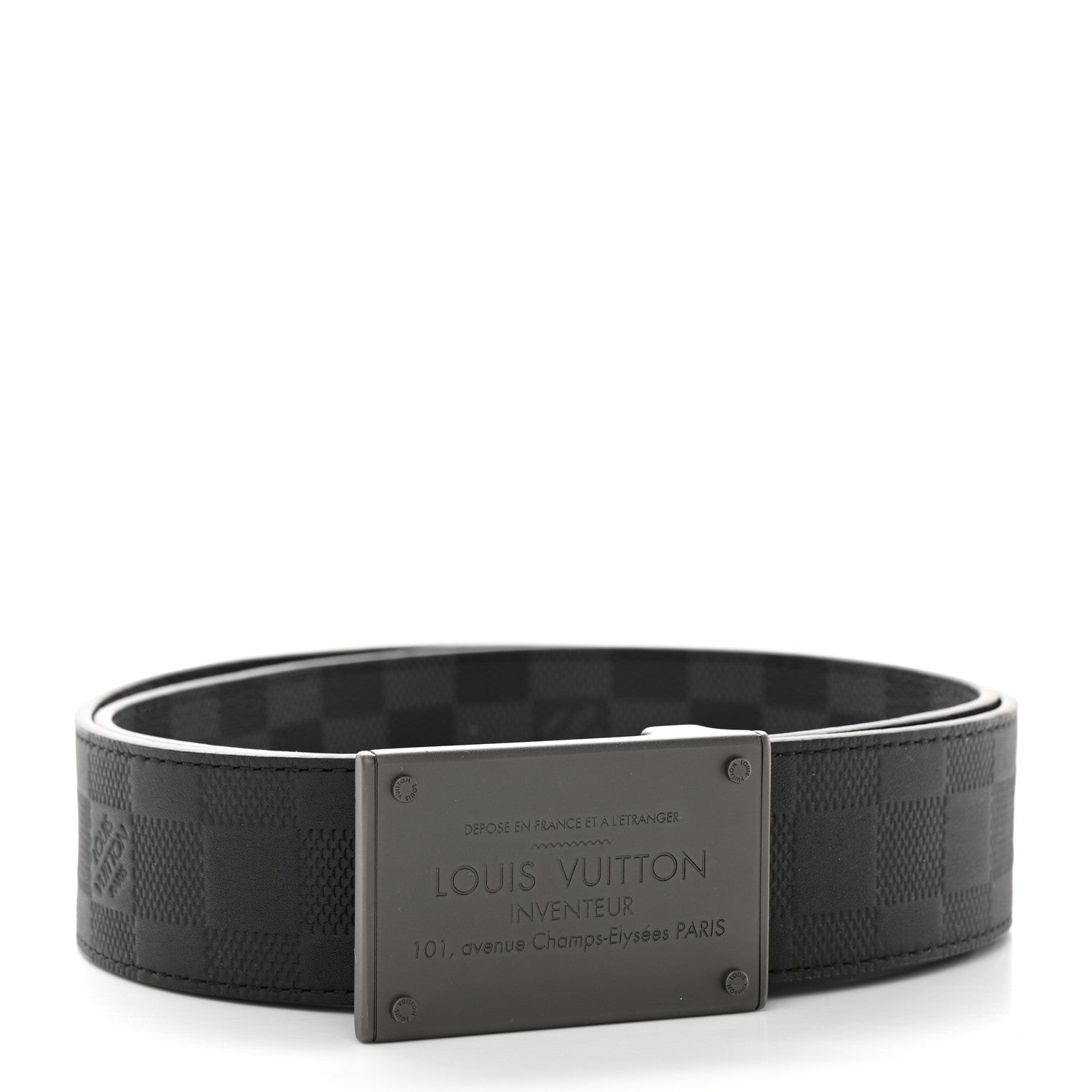 Louis Vuitton Damier Graphite Infini Neo Inventeur 40mm Reversible Belt 95/38 Black 2 of 7