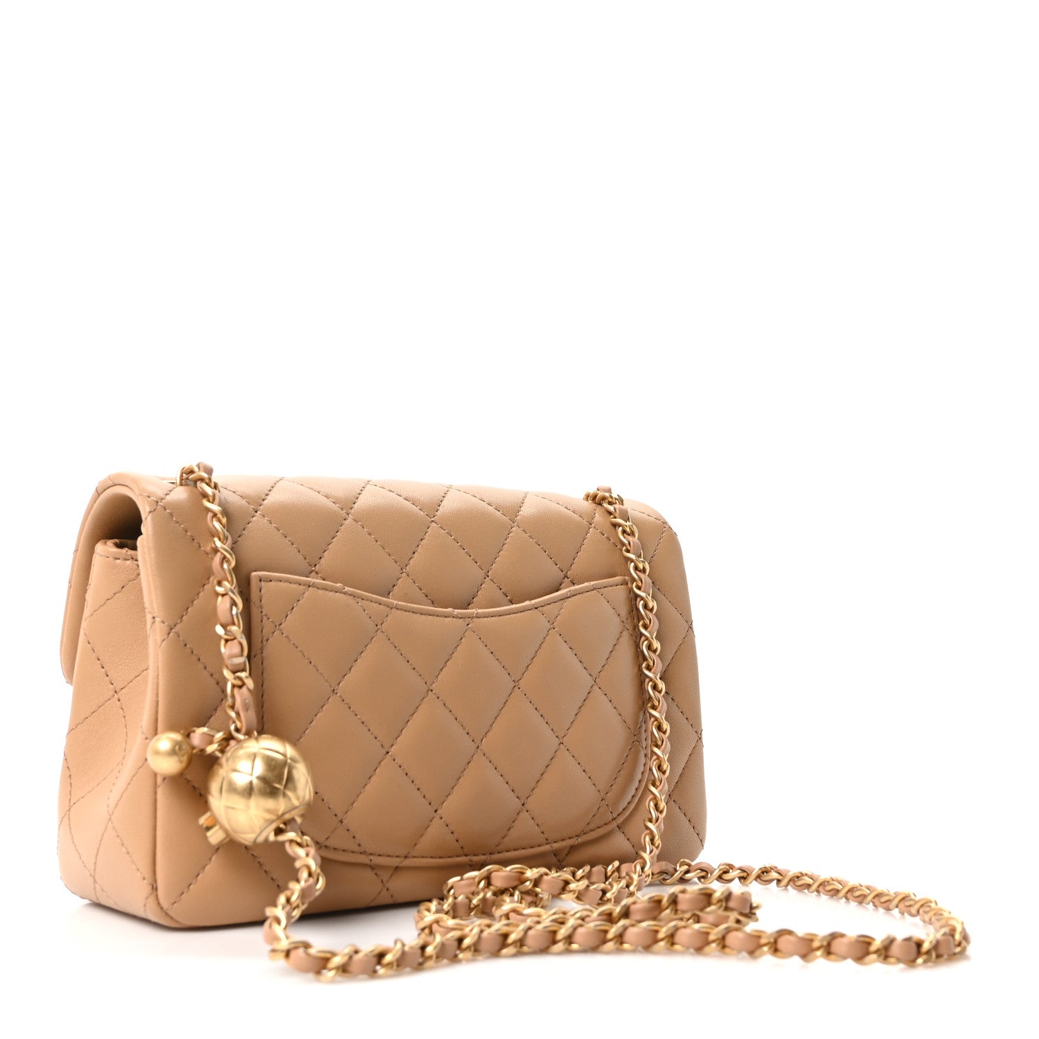 Chanel Lambskin Quilted Mini Rectangular Pearl Crush Flap Dark Beige 3 of 11