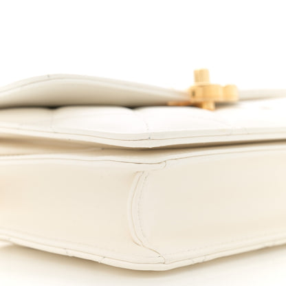 Chanel Shiny Calfskin Quilted Small Metal Top Handle Flap White 9 of 11