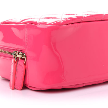 Chanel Patent Quilted Medium Curvy Pouch Cosmetic Case Pink 9 of 11