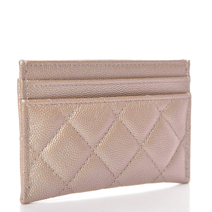 Chanel Iridescent Caviar Quilted Card Holder Beige 3 of 9