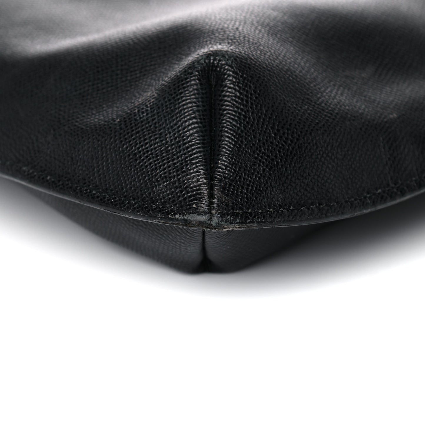 Grained Calfskin Shopping Tote Black
