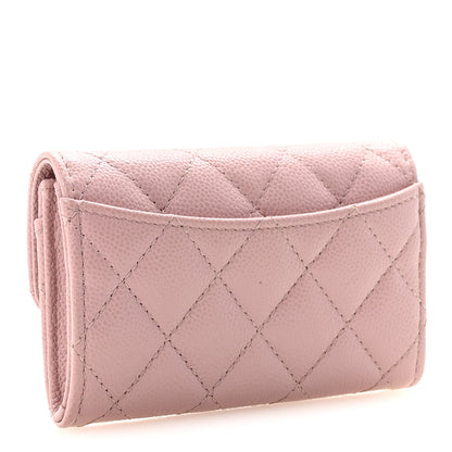 Chanel Caviar Quilted Flap Card Holder Wallet Light Pink 3 of 9