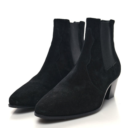 Saint Laurent Suede Chelsea Boots 39.5 Black 3 of 8