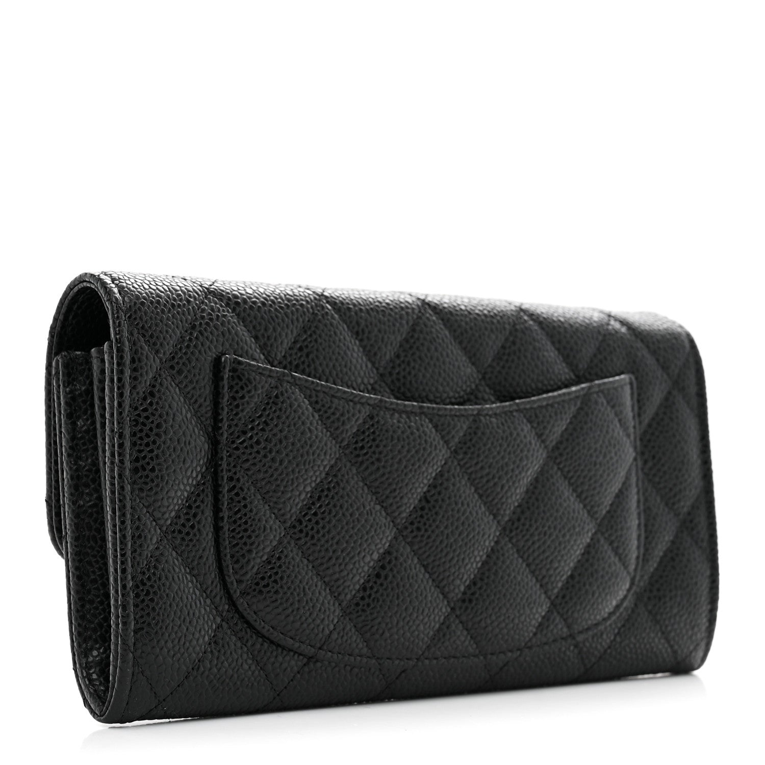 Chanel Caviar Quilted Large Gusset Flap Wallet Black 3 of 9