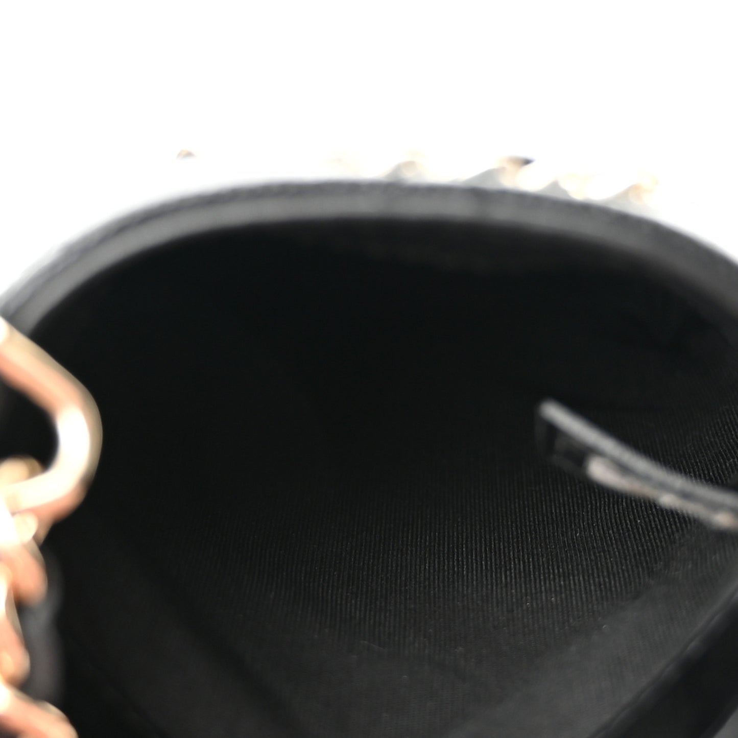Caviar Quilted French New Wave Phone Holder With Chain Black