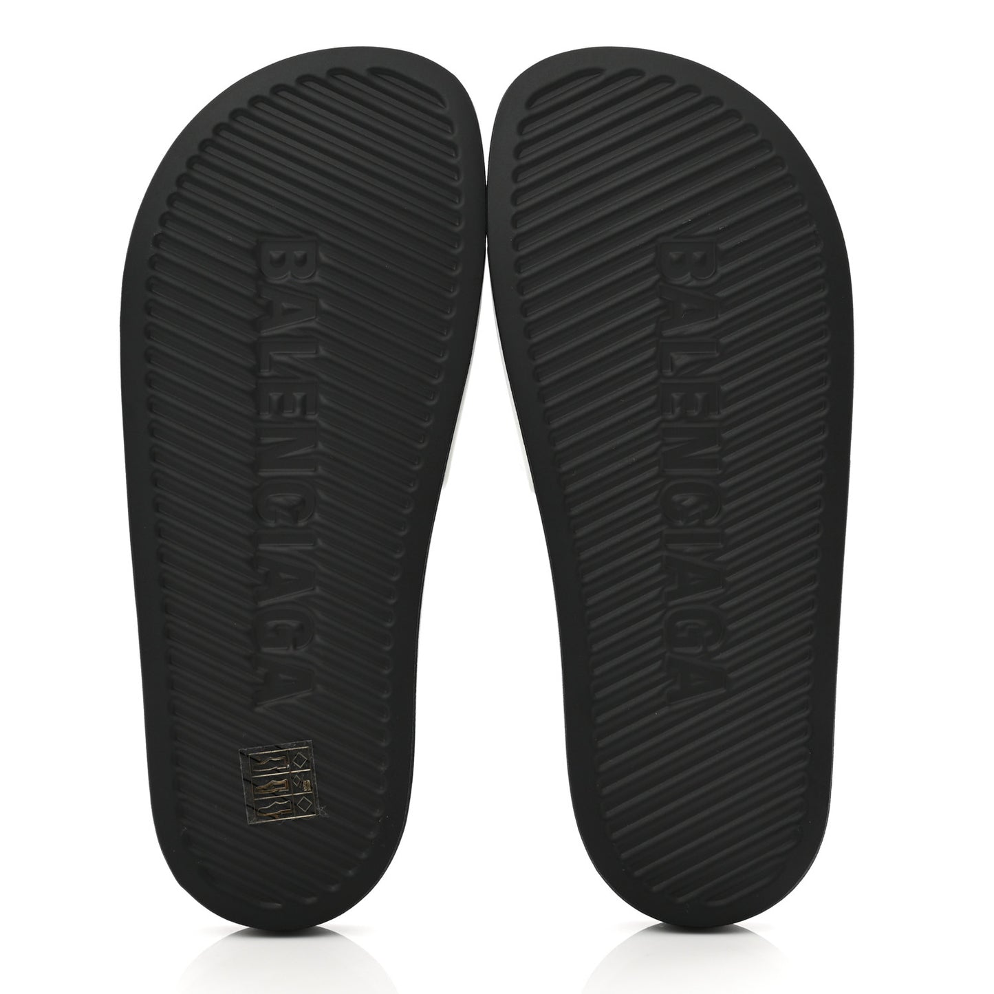 Rubber Womens Logo Pool Slide Sandals 38 Black White