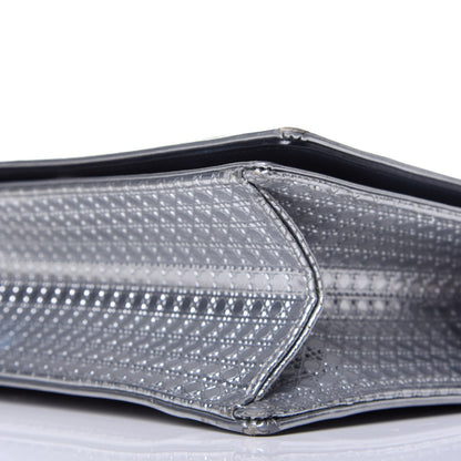 Christian Dior Metallic Patent Micro-Cannage Medium Diorama Flap Bag Silver 9 of 9