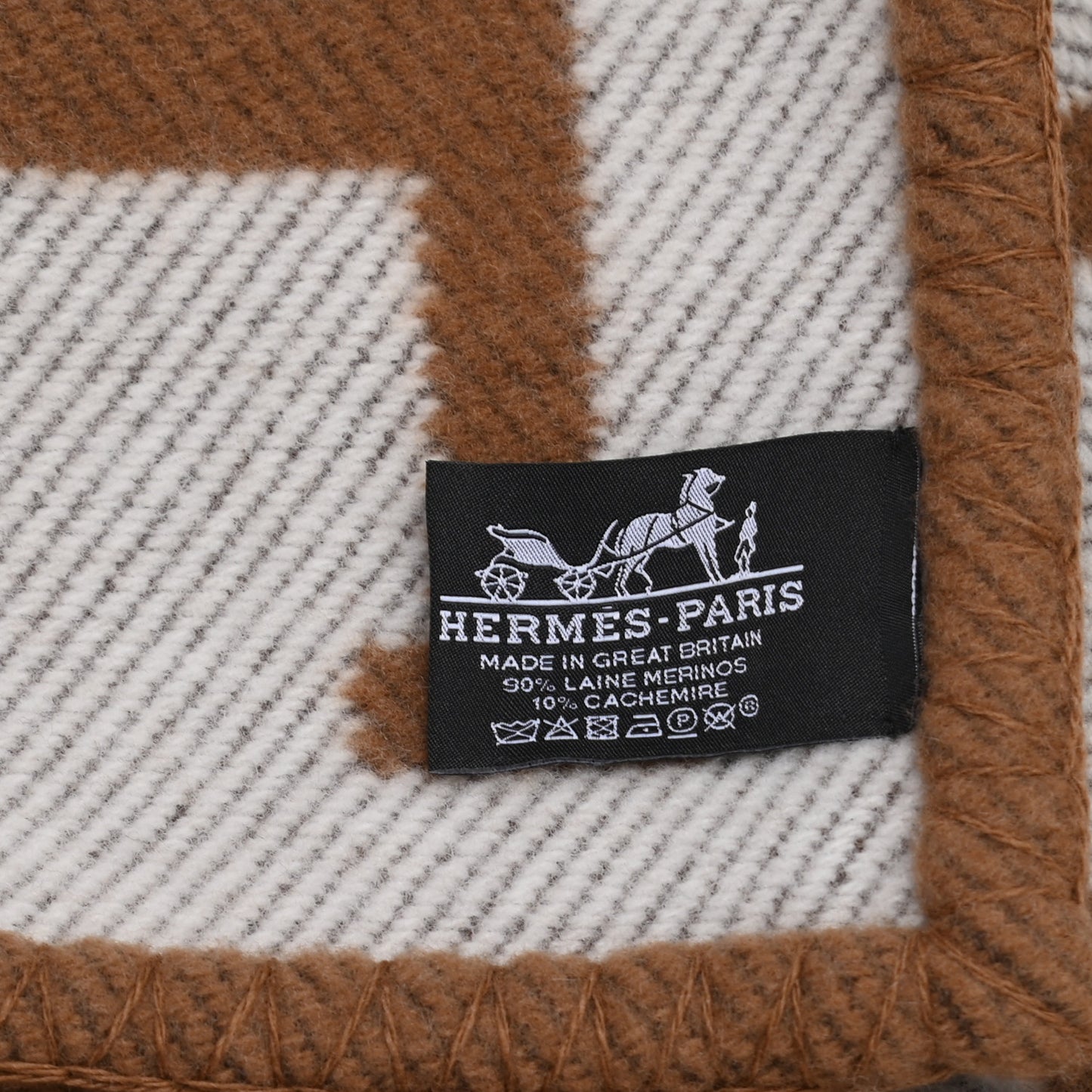 Wool Cashmere Avalon Blanket Ecru Camel